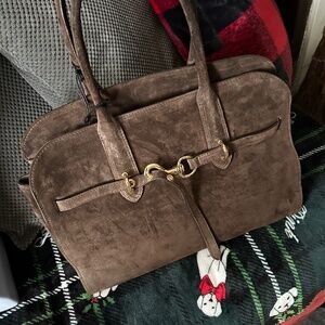 Brown suede Claudia Firenze bag
